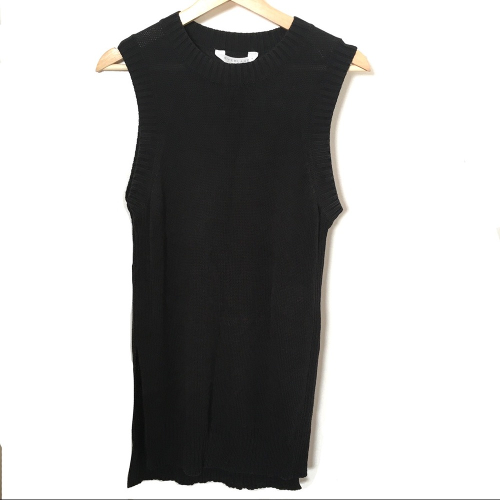 Everlane Sleeveless Tunic Sweater Navy Blue Size M